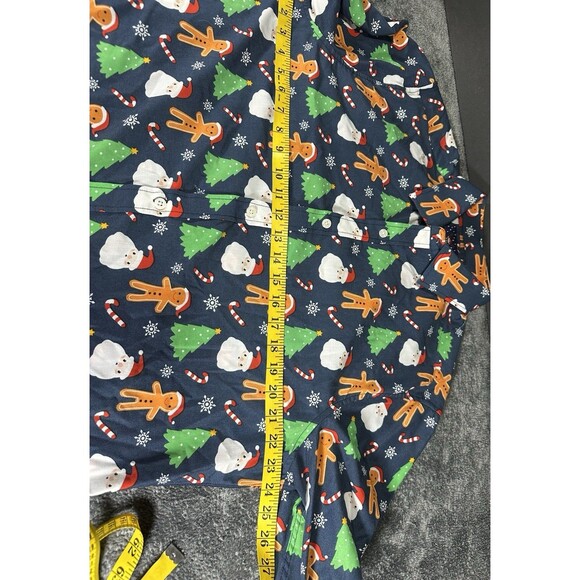 Simon Banks Christmas Gingerbread Man Buttons Up Shirt Size L - Picture 5 of 10